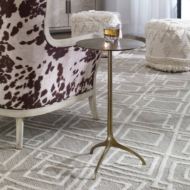 Uttermost Beacon 14" Round Modern Industrial Accent Side Table