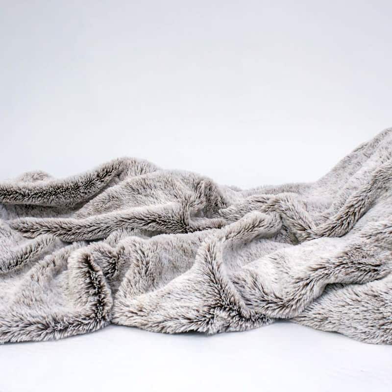 Faux Fur Thick Reversible Accent Throw Blanket