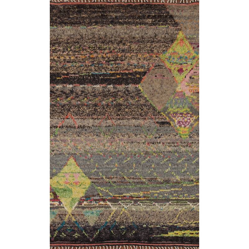 Plush Moroccan Style Area Rug Handmade Oriental Wool Carpet - 5'9" x 9'7"