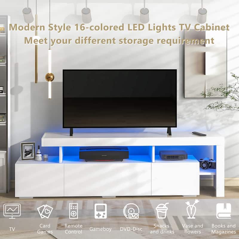 16Colored LED Lights TV with Ample Storage Space and Remote