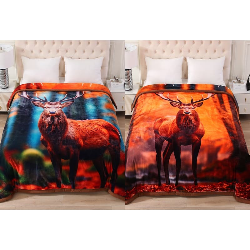 3 Ply Reversible Fleece Comforter for Winter 85"x93" 8lbs