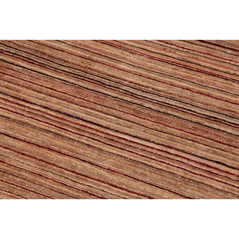 Modern Minimalist Gabbeh Hand Knotted Wool Area Rug