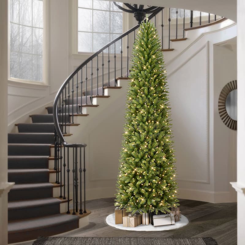 Puleo International 9 ft. Pre-lit Fraser Fir Pencil Artificial Christmas Tree - 9 Foot