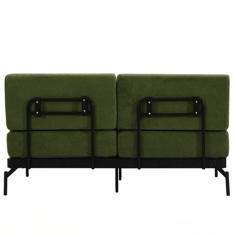 Modern Loveseat Sofa 59" Sofa Couch 2-Seater Sofa with Flexible USB Ports , Unique Cylindrical Armrests for Living Room
