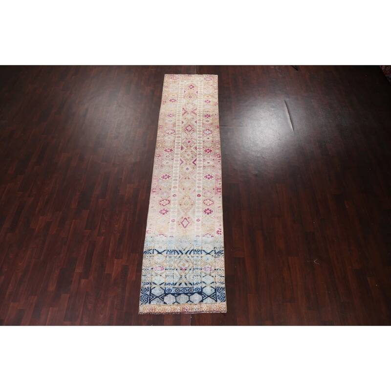 Clearance Antique Look Anatolian Oriental Wool Runner Rug Hand-knotted - 3'1" x 12'9"