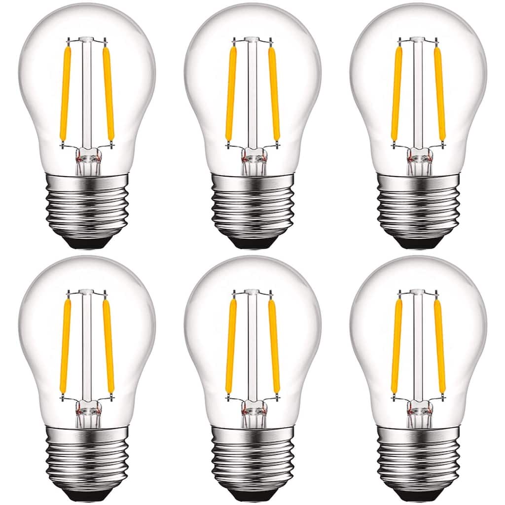 Luxrite 4W Vintage A15 LED Bulb Dimmable, 400 Lumens, 2700K Warm White,40W Equivalent, Clear Glass, E26 Base (6 Pack)