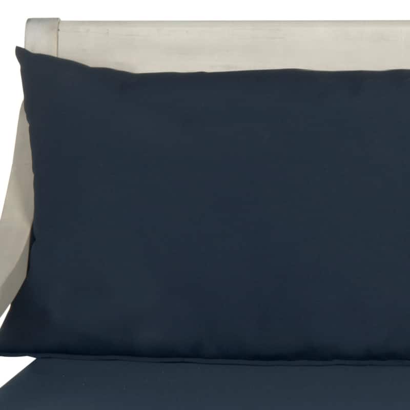 SAFAVIEH Outdoor Cordula Acacia Wood Cushioned Daybed - 71.7"W x 35.4"D x 29.1"H
