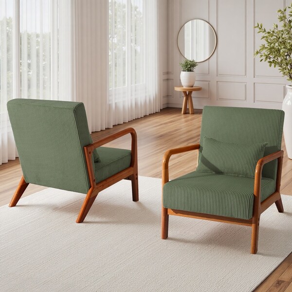 Uixe Mid-Century Modern Corduroy Accent Chair - On Sale - Bed Bath