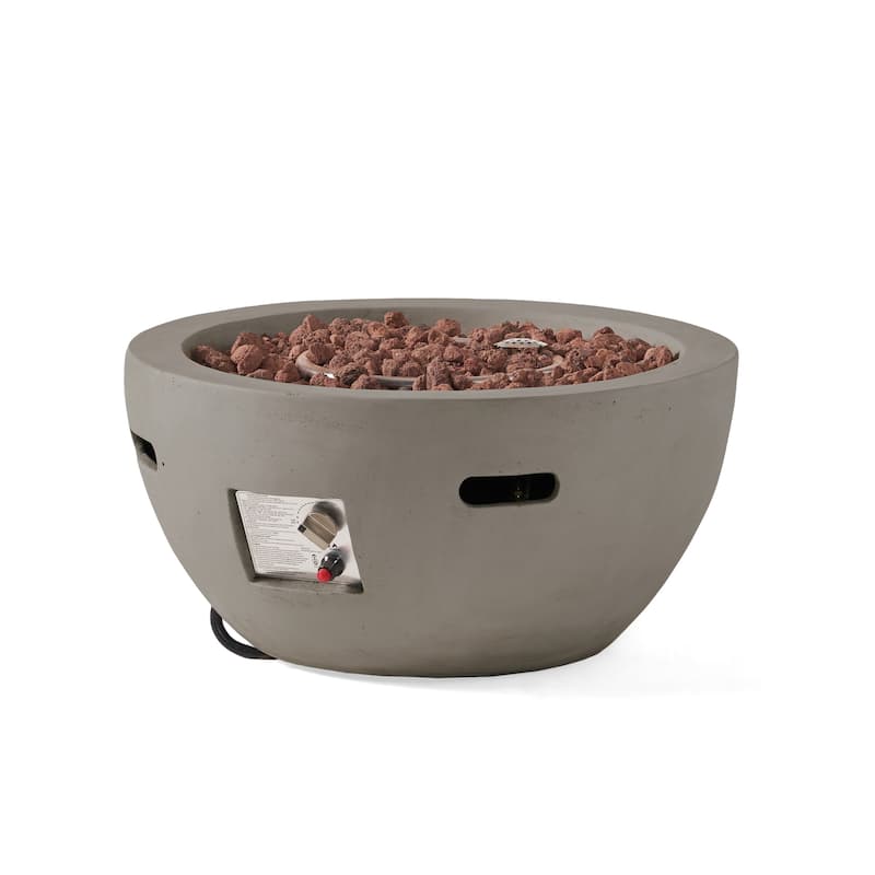 Erato Outdoor 40,000 BTU Lightweight Concrete Fire Pit Bowl (No Tank Holder) by Christopher Knight Home