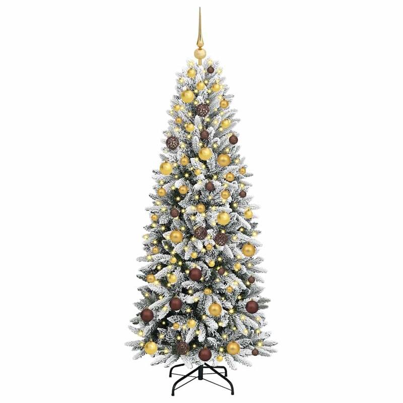 vidaXL Artificial Christmas Tree with 300 LEDs White 73 x 73 x 180 cm - 73 x 73 x 180