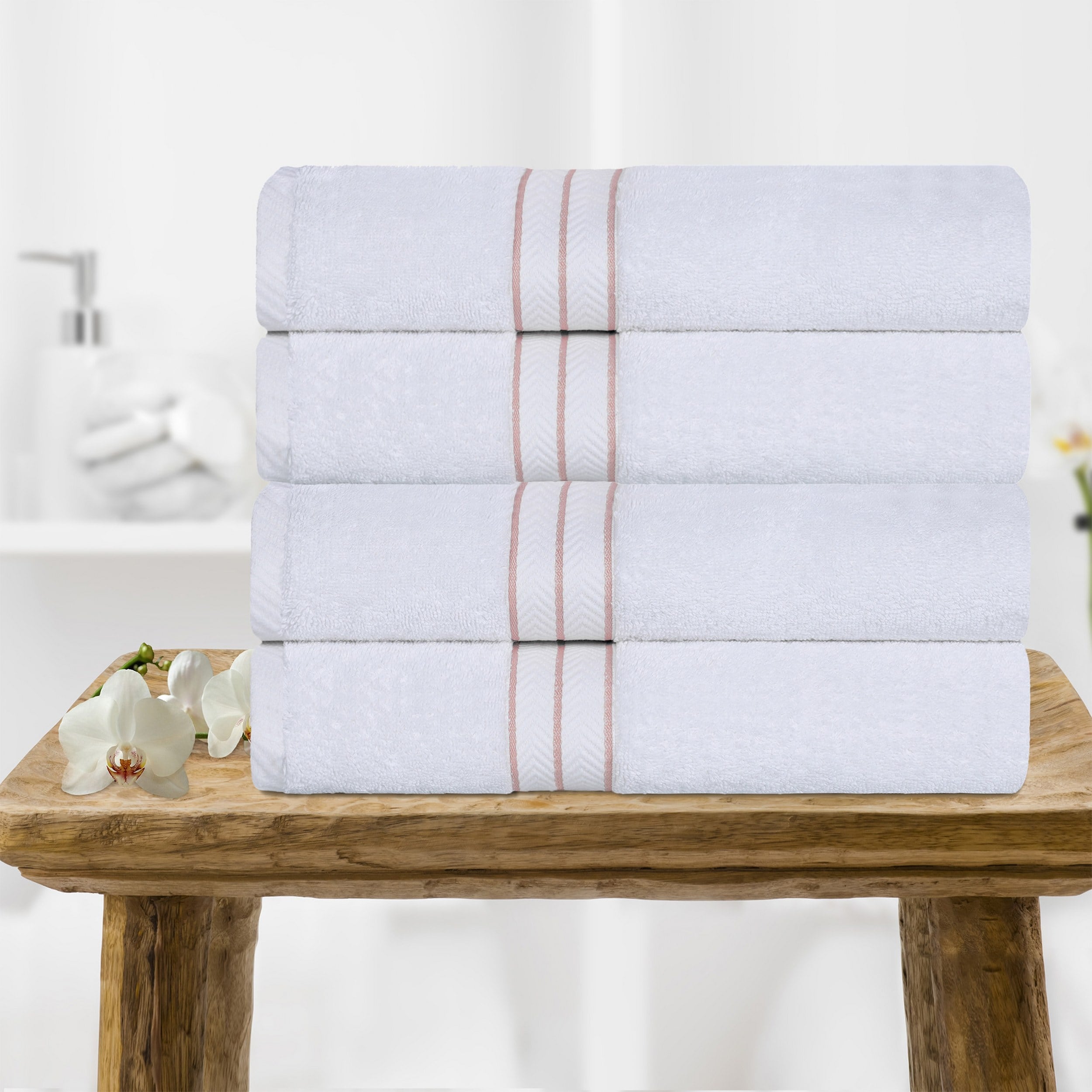Turkish Cotton Plush Heavyweight Bath Towel Set of 4 by Superior On Sale Bed Bath Beyond 38350242