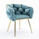 preview thumbnail 5 of 3, Velvet Accent Chairs, Set of 2 - Blue
