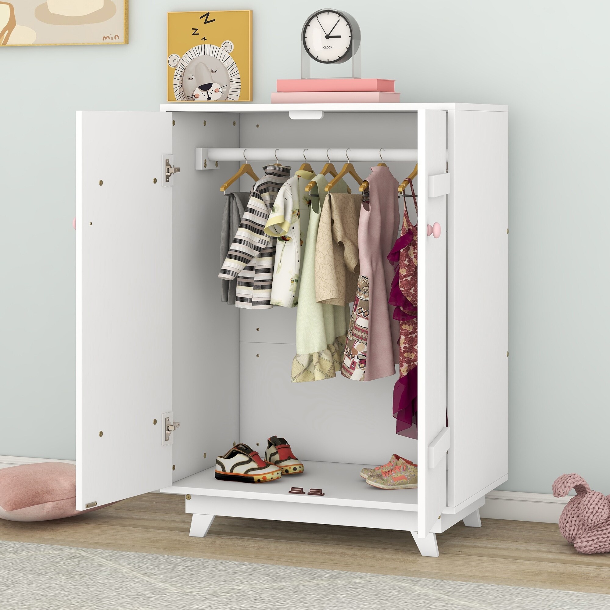 Baby wooden wardrobe store
