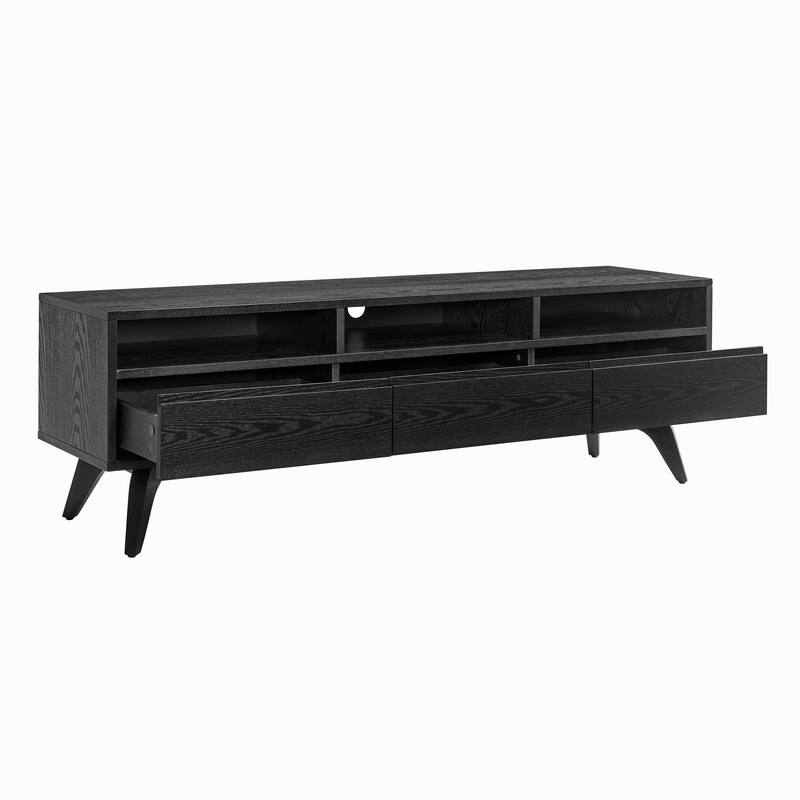 Lawrence 63" Media Stand in Black Stained Ash - 62 inches