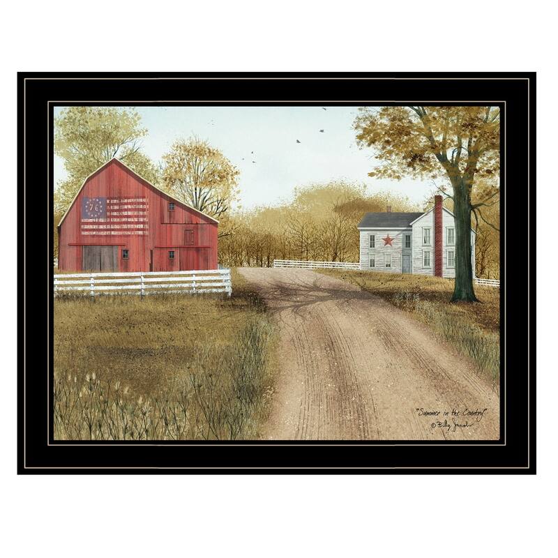 TrendyDecor4U Farmhouse "Summer in the Country" Framed Print Wall Art by Billy Jacobs