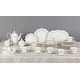 preview thumbnail 2 of 6, Lorren Home Trends 57 Piece Wavy Gold Mix and Match Bone China Service for 8