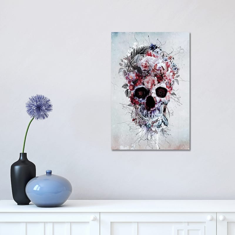 iCanvas "Floral Skull RPE" by Riza Peker Canvas Print - 18x12x1.5