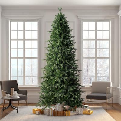 Vickerman 7.5' x 44" Douglas Fir Fir Artificial Slim Pre-Lit Christmas Tree, Warm White 3mm Low Voltage LED Wide Angle Lights.
