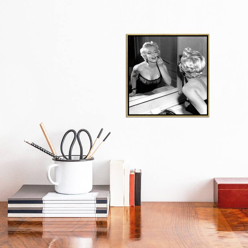 iCanvas "On The Set, Marilyn Monroe" by Rue Des Archives Framed Canvas Print