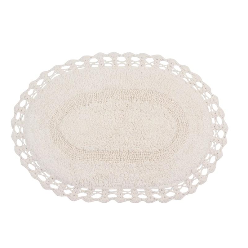 Hampton Contour Rug, Cotton Soft, Water Absorbent, Non Slip U Shape Contour Rug Machine Washable 20"x20" Contour
