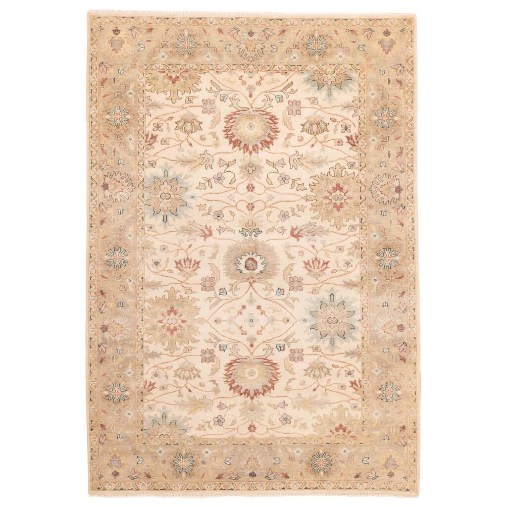 ECARPETGALLERY Hand-knotted Jules Serapi Ivory Wool Rug - 6'2 x 8'11