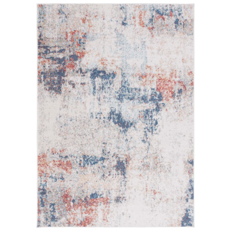 SAFAVIEH Phoenix Schorena Modern Abstract Rug - 4'5" x 6'5" - Ivory/Blue Rust