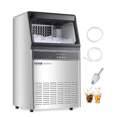 110LBS/24H Freestanding Ice Maker Machine with 50 Trays and Self-Cleaning Quiet Operation - 17.5 x 15.9 x 31.3 in