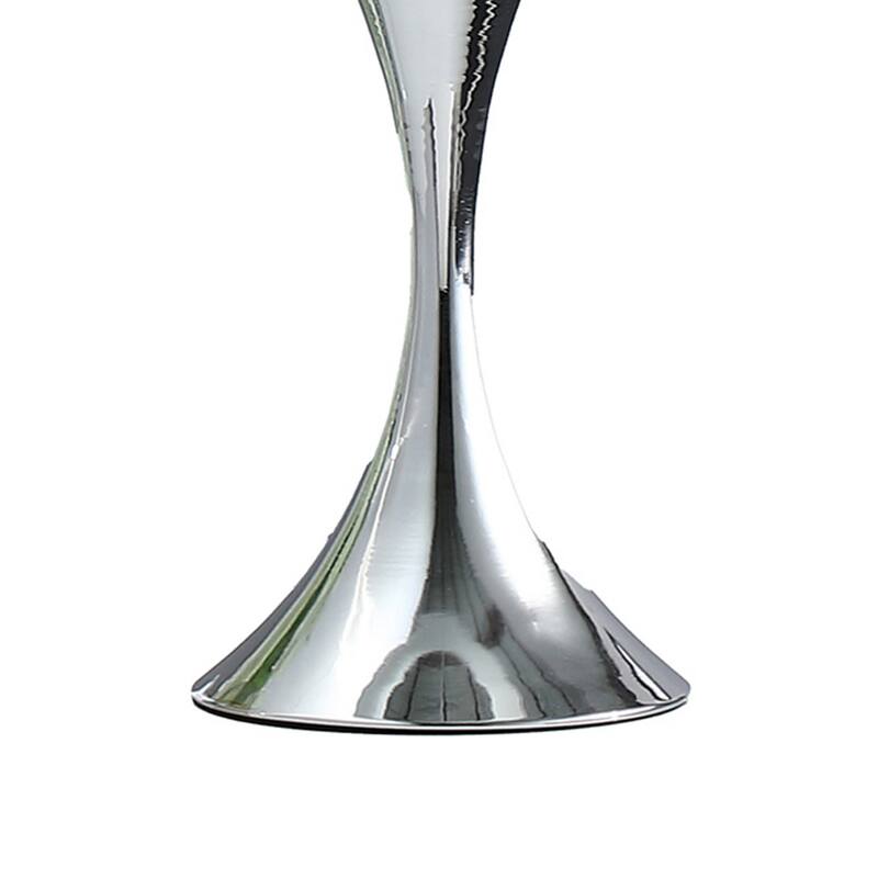 Omi 25 Inch Table Lamp, Drum White Shade, Sleek Slender Modern Chrome Body