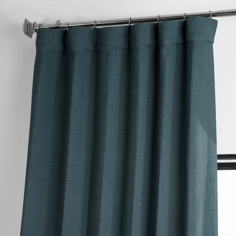Exclusive Fabrics Textured Bellino Room Darkening Curtains (1 Panel) - 50 X 108 - Bayberry Teal