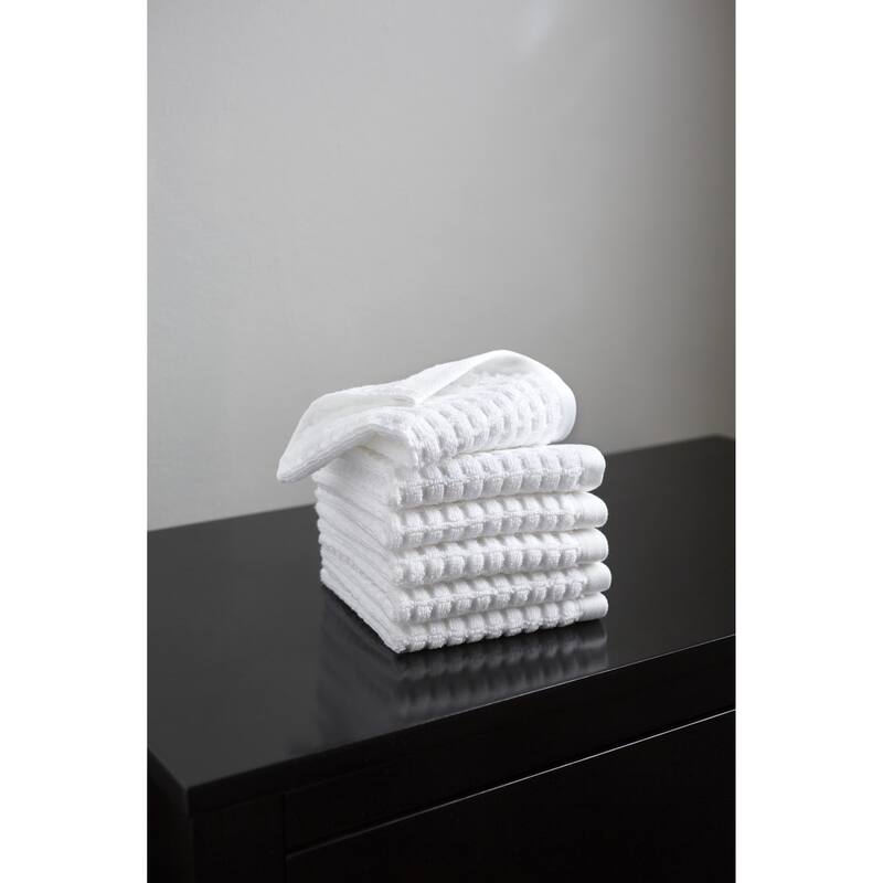 DKNY Quick Dry 6-pc Wash Cloth Set - Towel Multipack - White