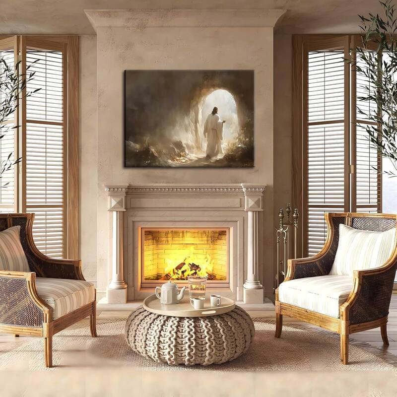 Jesus Leaves the Tomb Canvas Wall Art