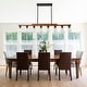 preview thumbnail 53 of 67, Farmhouse Linear Chandelier Rustic Wood Kitchen Island Lighting Dining Room Pendant Light Fixture with Seeded Glass Shade