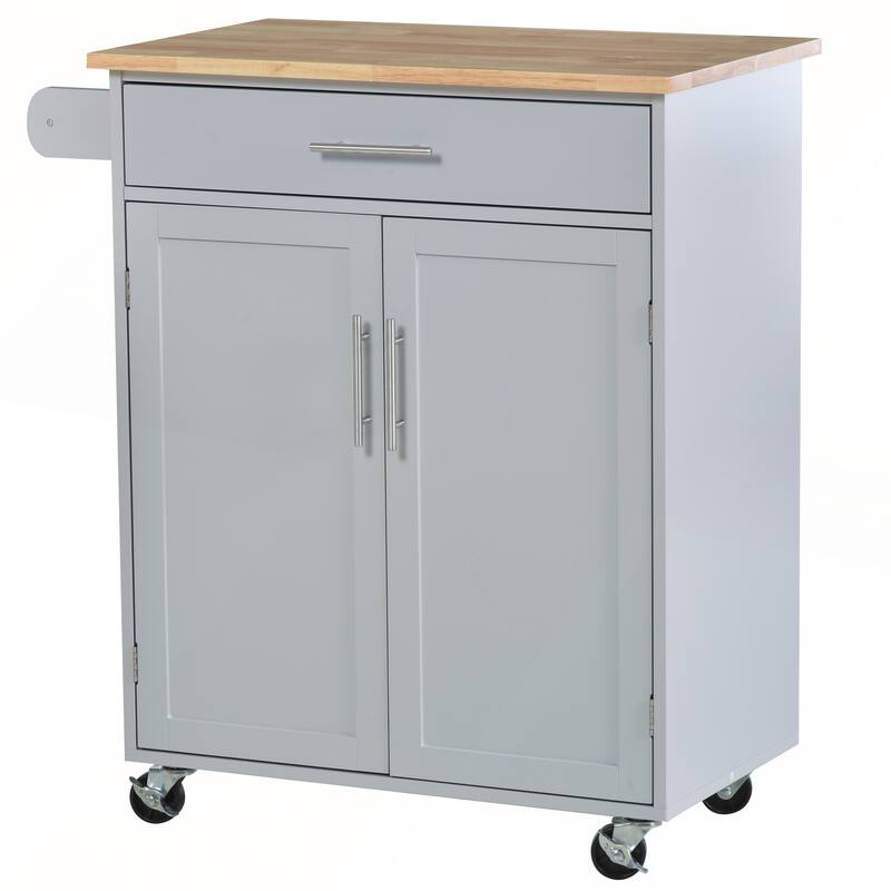 Kitchen Island Cart with Towel Rack