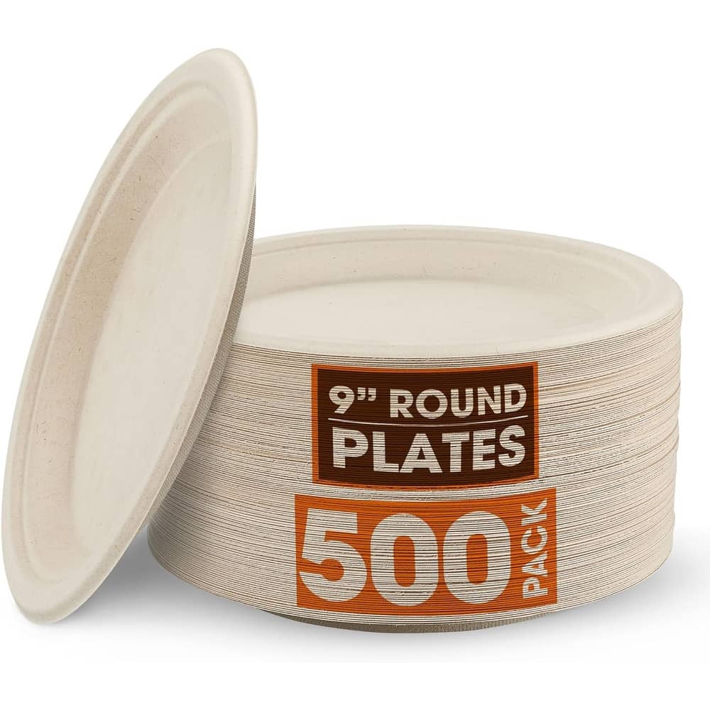 Cheer Collection 9 inch Disposable Plastic Plates - 500 Pack