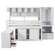 preview thumbnail 6 of 13, White Full Size Wooden Loft Bed with Integrated Wardrobe & Desk