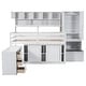 preview thumbnail 7 of 13, White Full Wooden Loft Bed w/ Rolling Desk, Drawers, Cabinet & Wardrobe