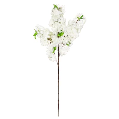 Set of 3 Cream White Artificial Triple Bloom Cherry Blossom Flower Stem Spray 41in - 41" L x 12" W x 5" DP