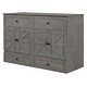 preview thumbnail 12 of 18, Queen Murphy Platform Bed Storage Cabinet with Storage Drawer and Charging Station, Wooden Foldable Murphy Chest Bed, Gray