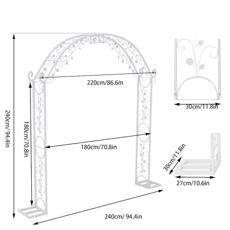 Metal Wedding Garden Arch Trellis Heavy Duty Backdrop Arch Frame Stand