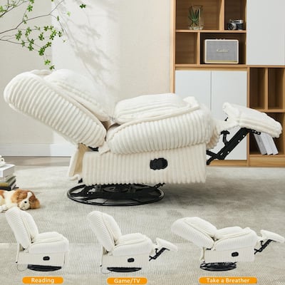 360° Swivel Rocking Single Sofa,Recliner Sofa, Manual Glider Rocking Armless Chair,Living Room Office