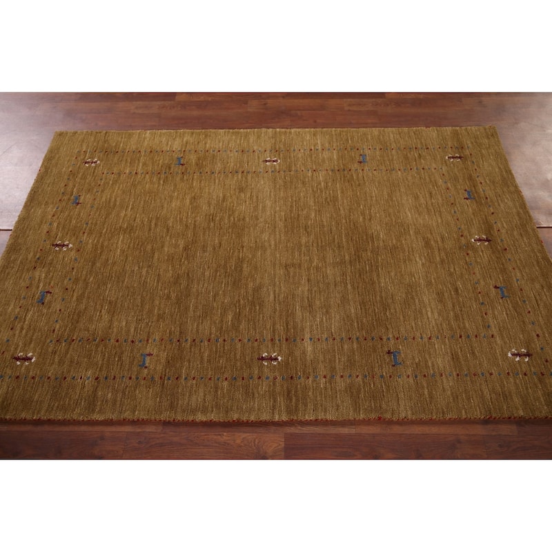 Little Animals Tribal Gabbeh Oriental Accent Rug Handmade Wool Carpet - 3'11"x 6'4"