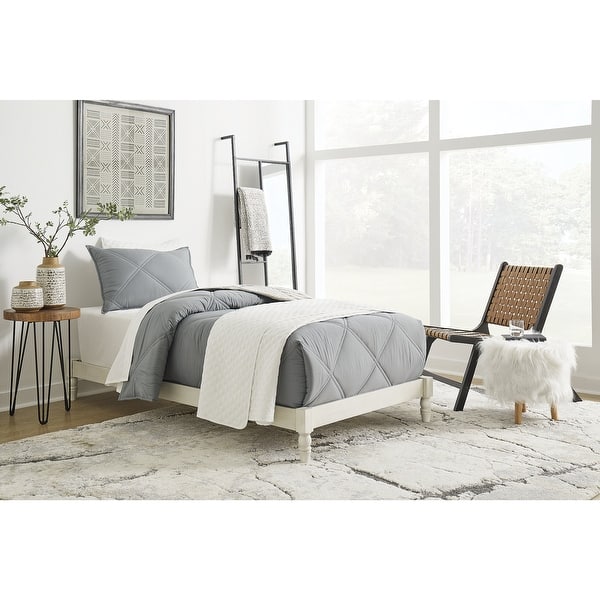 slide 2 of 10, Tannally White Platform Bed Twin