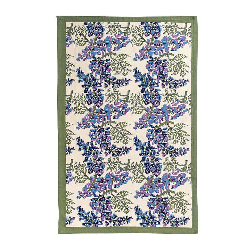 Wisteria Blue/Green Tea Towels 20x30 - Set of 3 - Set of 3