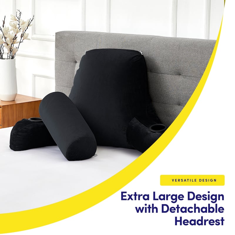 Sweet Home Collection Bed Rest Pillow w/Cup Holders