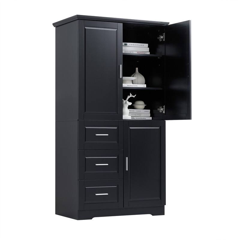Tall Bathroom Cabinet Storage Cupboard with Door, Adjustable Shelves main image 1