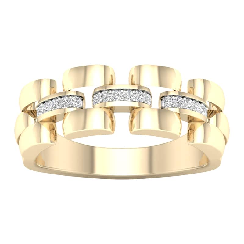 1/6ct TDW Diamond Wedding Band in 10K Gold for Men - 9 - Yellow