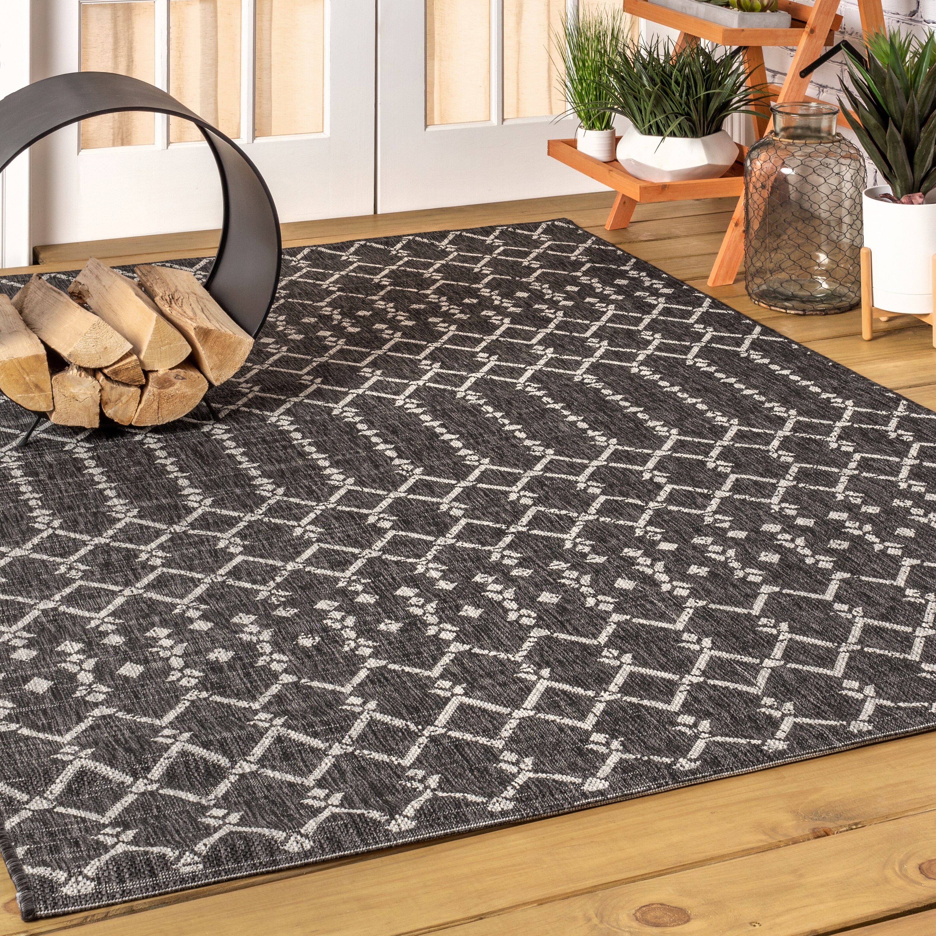 Ourika Moroccan Geometric Textured Weave Indoor Outdoor Area Rug On Sale Overstock 28416015