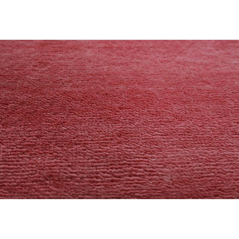 Hand Knotted Oriental 100% Wool Carpet Modern Solid Coral Gabbeh Area Rug - 12' 1'' X 9' 3''