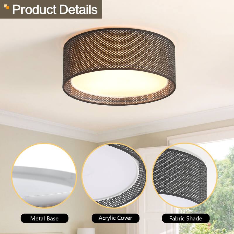 WINGBO 16 inch 3-Light and 20 inch 5-Light Flush Mount Light