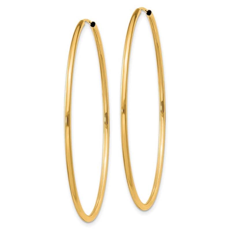 Curata 14k Yellow Gold Polished Round Endless Hoop Earrings - 45x45mm